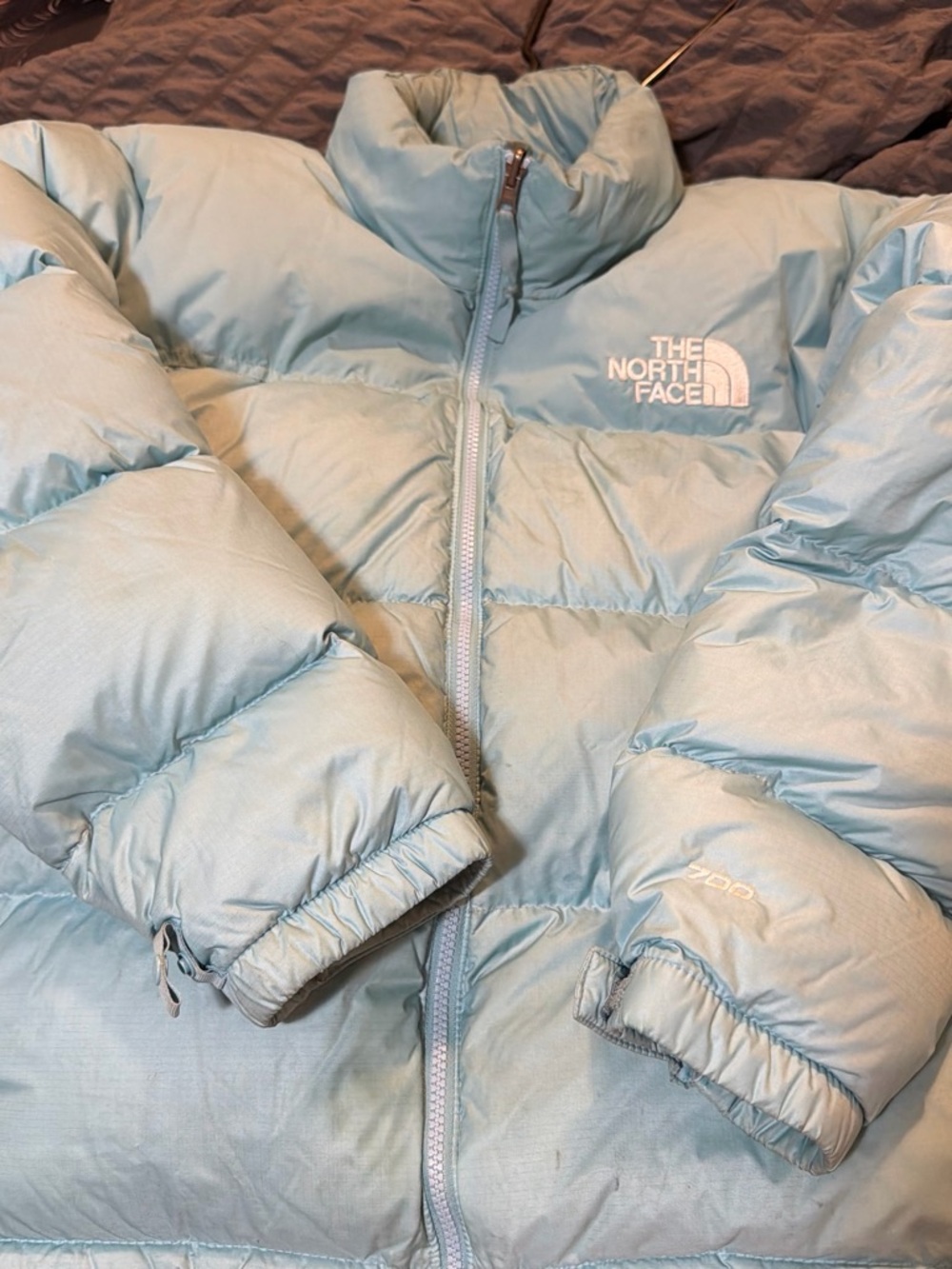 The North Face Women's Light Blue Down Puffer Jacket